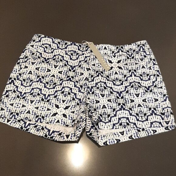 Kenar White Shorts with Blue Print - Picture 1 of 11